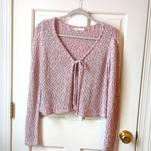 Pool Front Tie Knit Cardigan